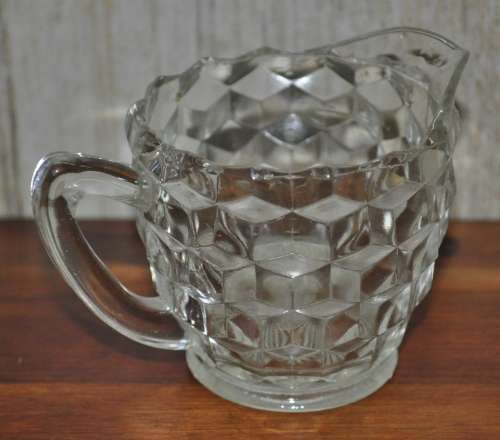 Vintage Depression Glass Sugar Bowl and Milk Jug c1940s
