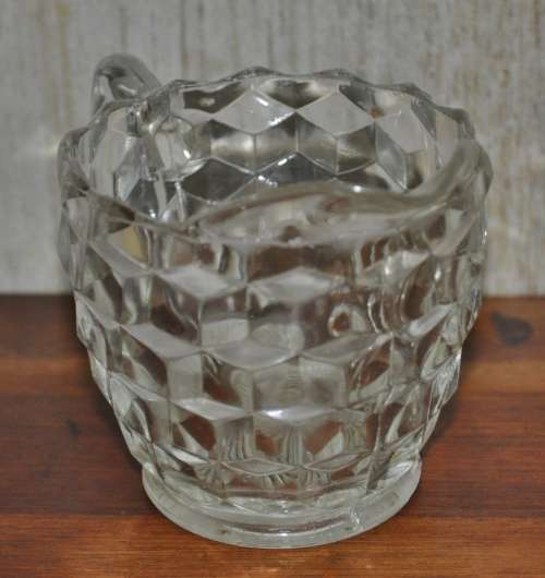Vintage Depression Glass Sugar Bowl and Milk Jug c1940s