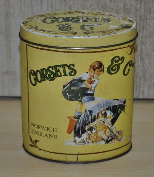 Vintage, Collectible Corsets and Co Tin