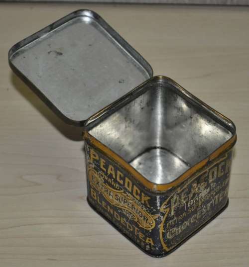 Antique, Collectible Peacock Brand Extra Superior Blend of Choicest Tea Tin