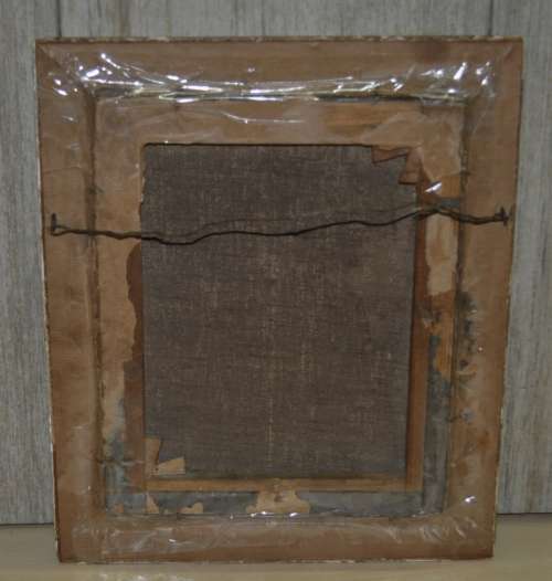 Antique Reproduction Painting Titled `A Fallen Icon` by J Collier Copyright 1913 Framed behind glass