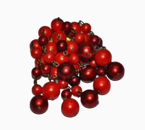 Vintage Gilt Brooch Pin with Dangling Lucite Moonglow Beads