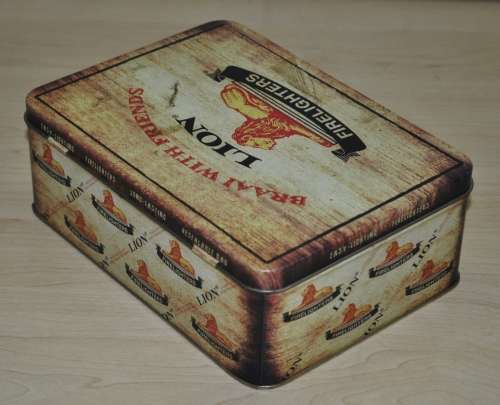 Collectible Contemporary Lion Firelighters Storage Tin