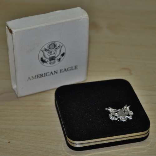 1996 American Silver Eagle 1oz 999 pure silver bullion coin in original box and packaging