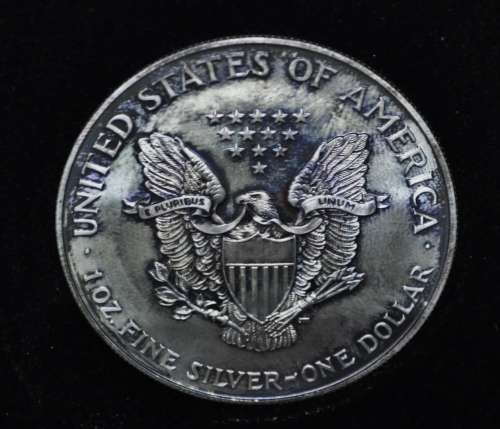 1996 American Silver Eagle 1oz 999 pure silver bullion coin in original box and packaging