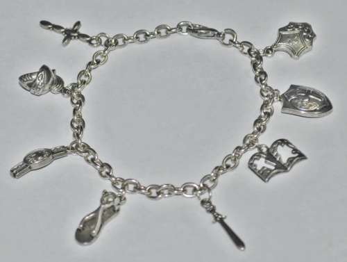 Vintage Armour of God Silver Tone Charm Bracelet
