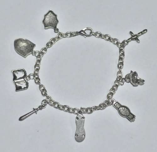 Vintage Armour of God Silver Tone Charm Bracelet
