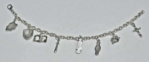 Vintage Armour of God Silver Tone Charm Bracelet