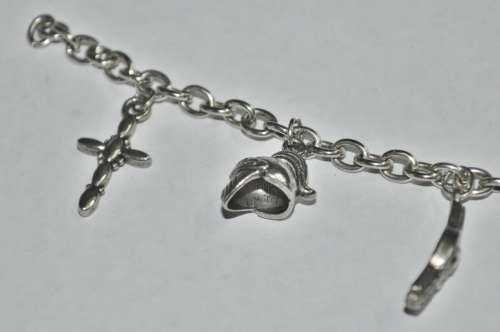 Vintage Armour of God Silver Tone Charm Bracelet