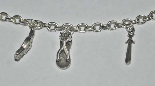 Vintage Armour of God Silver Tone Charm Bracelet
