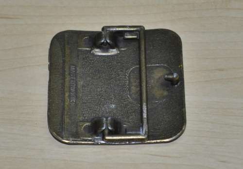 Vintage Brass Masterwork Belt Buckle decorated with Bieres de la Meuse by Alphonse Mucha c1970