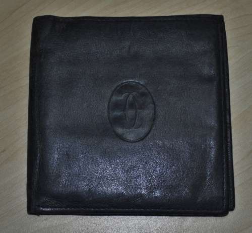 Vintage Authentic Cartier Black Leather Men`s Wallet