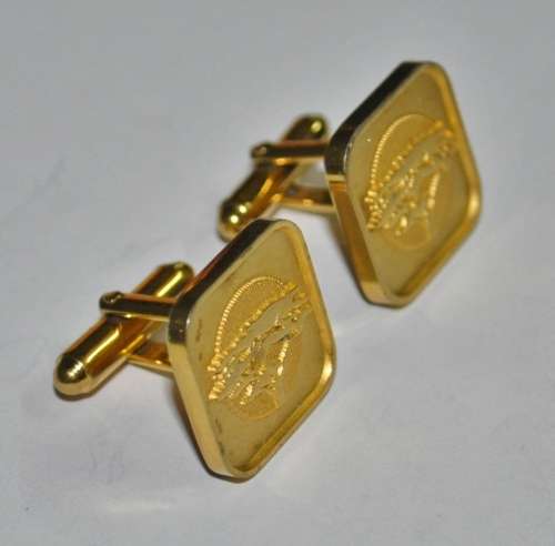 Vintage Signed 18ct Gold Plated Cufflinks with First National Bank Logo
