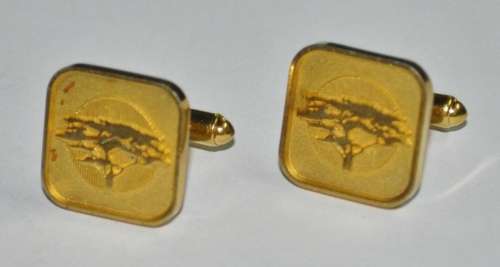 Vintage Signed 18ct Gold Plated Cufflinks with First National Bank Logo