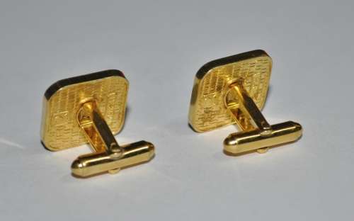 Vintage Signed 18ct Gold Plated Cufflinks with First National Bank Logo