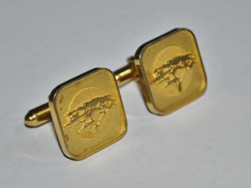 Vintage Signed 18ct Gold Plated Cufflinks with First National Bank Logo