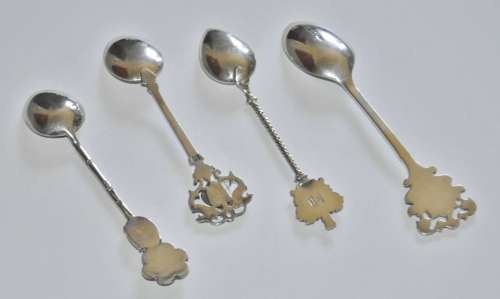 Lot of Four Sterling Silver Souvenir spoons