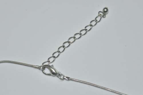 Vintage Silver Tone Chain and Cross Pendant with Clear Rhinestone