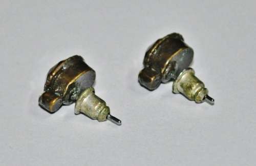 Vintage Antique Brass Tone Stud Earrings with Clear and Faceted Topaz Coloured Crystal