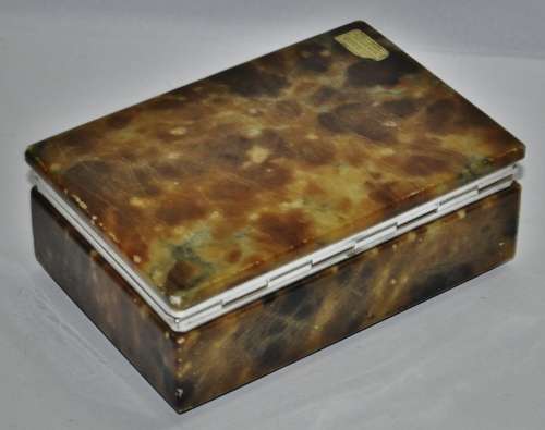 Vintage 1970s Genuine Alabaster Large Rectangular Jewellery/Trinket Box Hand carved in Italy
