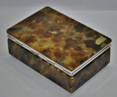Vintage 1970s Genuine Alabaster Large Rectangular Jewellery/Trinket Box Hand carved in Italy