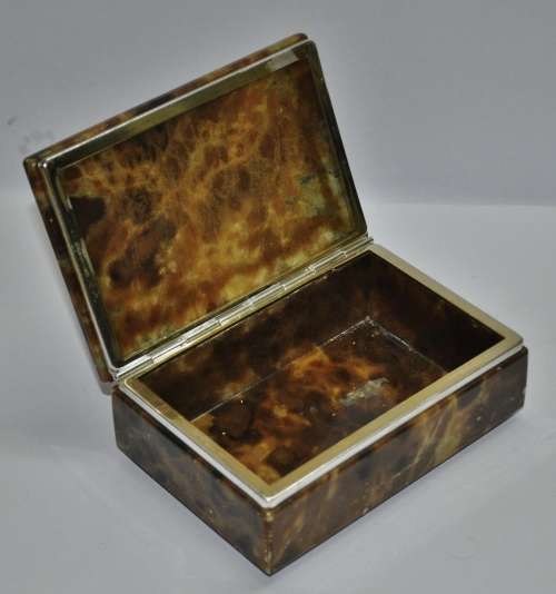 Vintage 1970s Genuine Alabaster Large Rectangular Jewellery/Trinket Box Hand carved in Italy