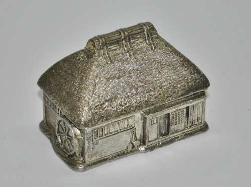 Rare and Unusual Silver Plated Watermill House Novelty Table Lighter c1960