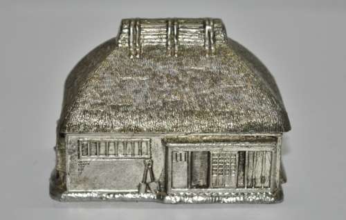 Rare and Unusual Silver Plated Watermill House Novelty Table Lighter c1960