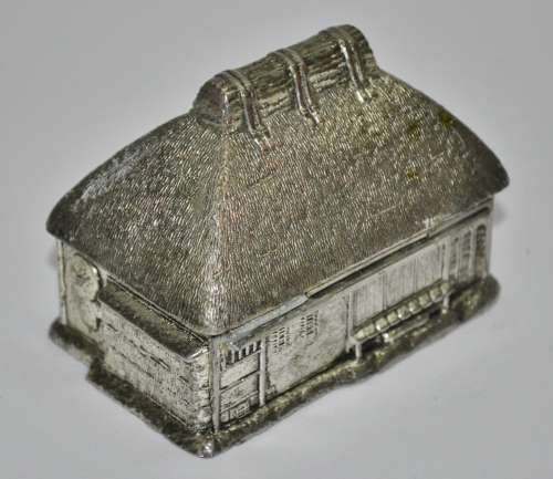 Rare and Unusual Silver Plated Watermill House Novelty Table Lighter c1960