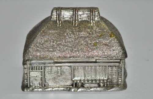 Rare and Unusual Silver Plated Watermill House Novelty Table Lighter c1960
