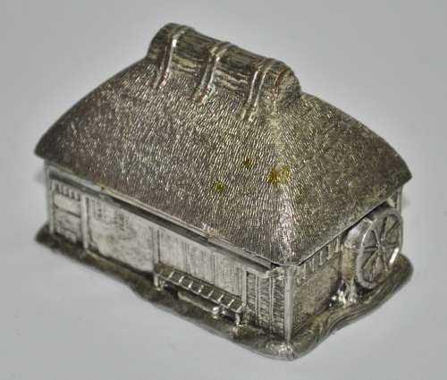 Rare and Unusual Silver Plated Watermill House Novelty Table Lighter c1960