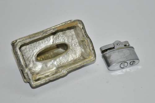 Rare and Unusual Silver Plated Watermill House Novelty Table Lighter c1960