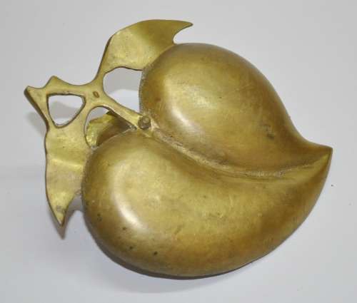Vintage Solid Brass Fruit Shaped Engraved Candle Holder
