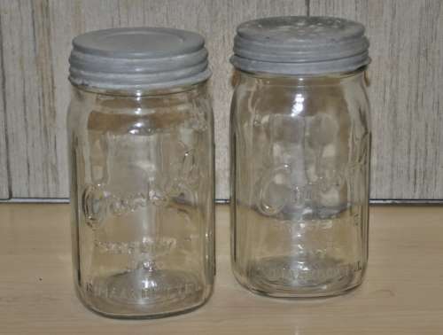 Pair of Large Vintage Consol Glass Preserve Jars