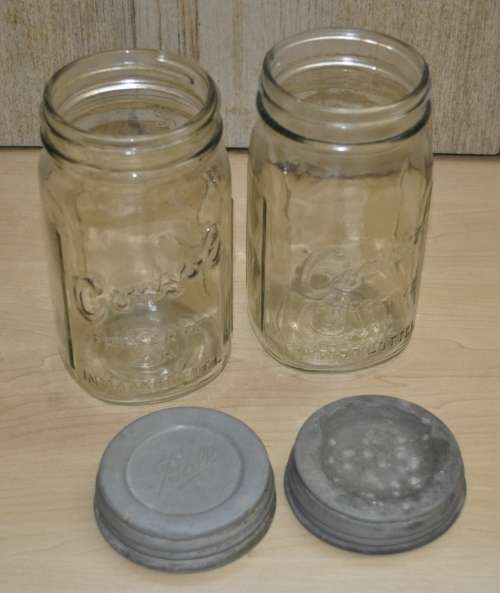 Pair of Large Vintage Consol Glass Preserve Jars