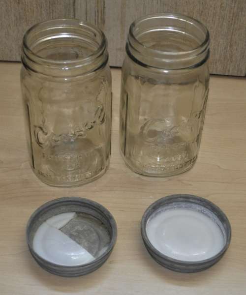 Pair of Large Vintage Consol Glass Preserve Jars