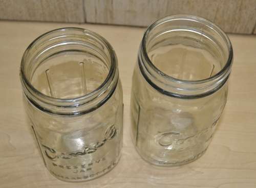 Pair of Large Vintage Consol Glass Preserve Jars