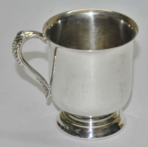 Vintage EMESS Silver Plated Christening Cup