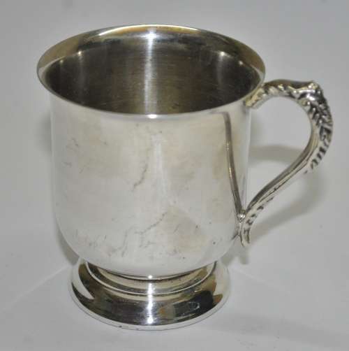 Vintage EMESS Silver Plated Christening Cup