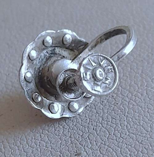 Antique Stirling Silver, Marcasite and Faux Pearl Screw-back Earrings