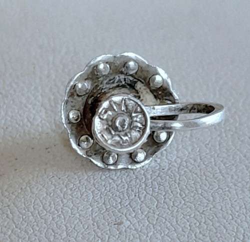 Antique Stirling Silver, Marcasite and Faux Pearl Screw-back Earrings