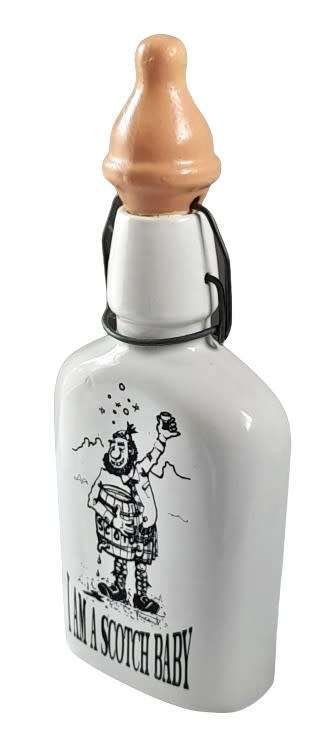 Vintage Ceramic Novelty Scotch Flask - I am a scotch baby