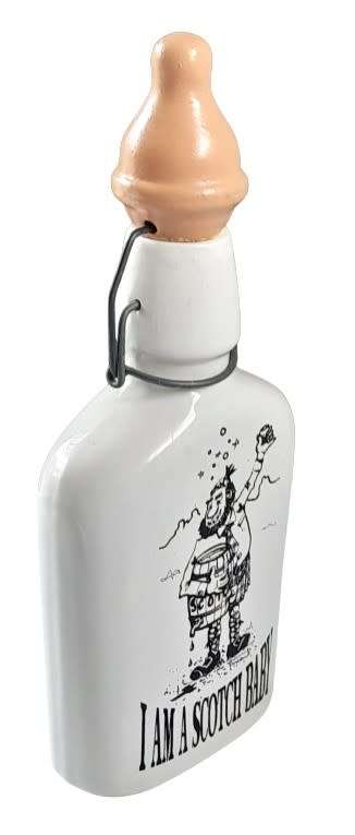 Vintage Ceramic Novelty Scotch Flask - I am a scotch baby