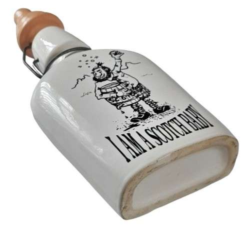 Vintage Ceramic Novelty Scotch Flask - I am a scotch baby