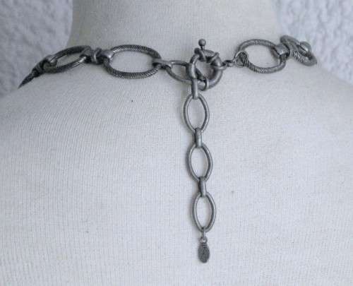Vintage Chunky Antique Silver tone necklace by Honey