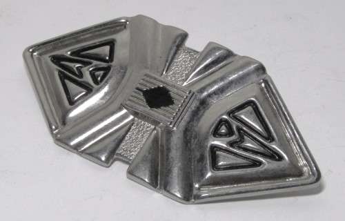 Vintage, Geometric, Art Deco Silver tone and Black Enamel Unisex Belt Buckle