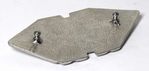 Vintage, Geometric, Art Deco Silver tone and Black Enamel Unisex Belt Buckle