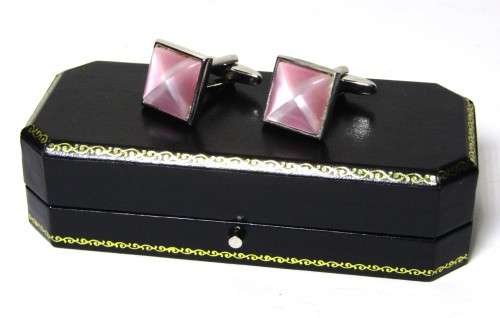 Collectible Silver Tone Thulian Cufflinks in Cartier-style box by Elizabeth Parker UK