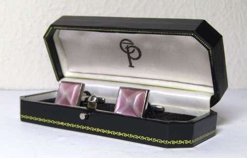 Collectible Silver Tone Thulian Cufflinks in Cartier-style box by Elizabeth Parker UK