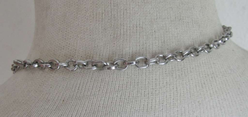 Vintage Silver-Tone Cross Pendant Necklace | Etched Diagonal Detail | 62cm Chain